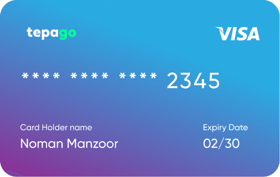 green credit card in front